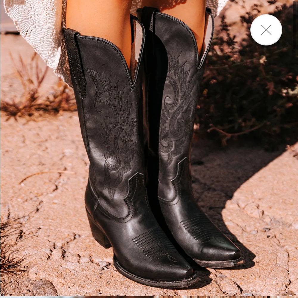 Freebird Woodland , Black Western Cowboy Boots